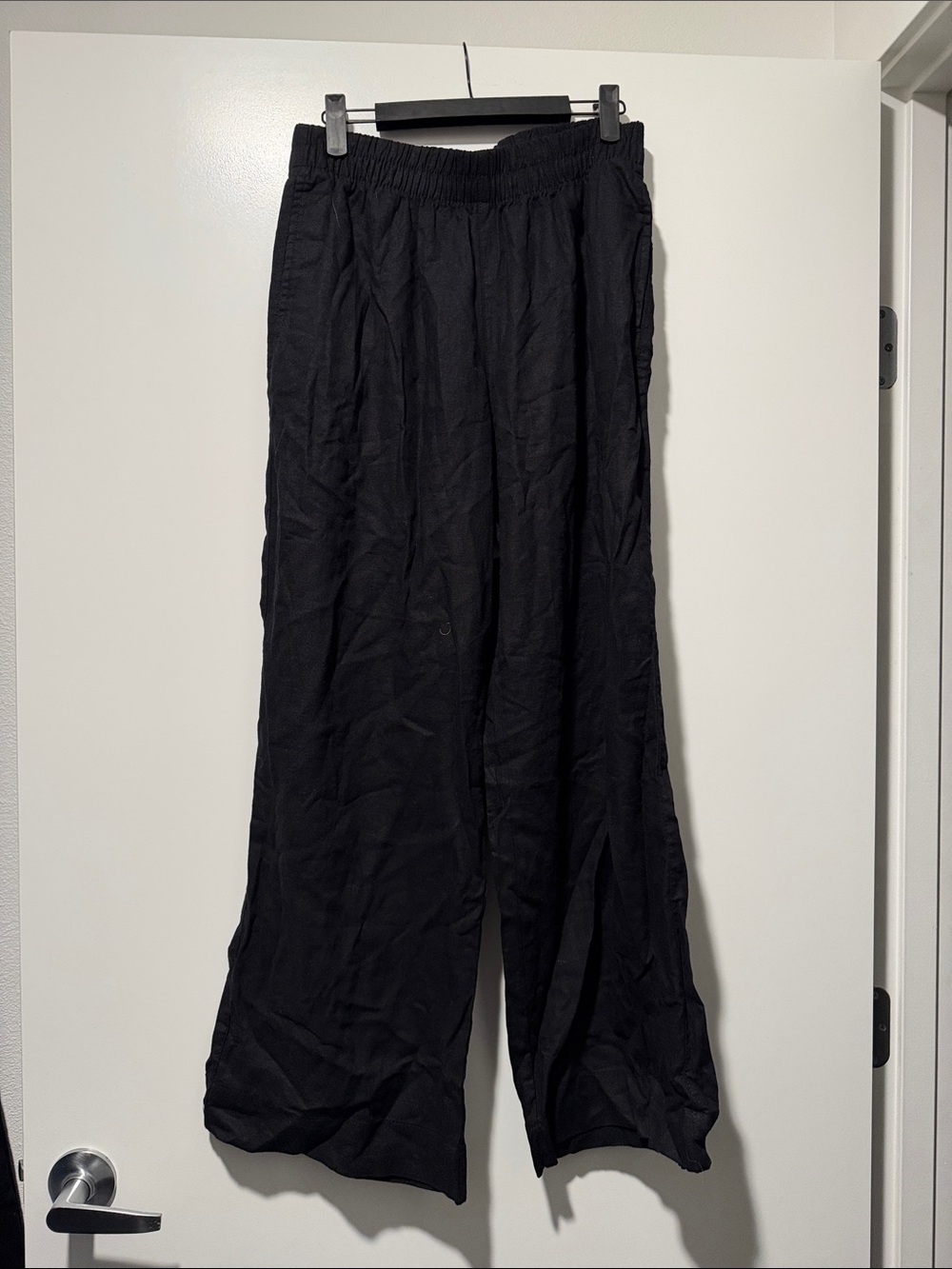 Wide Leg Black Lounge Pants